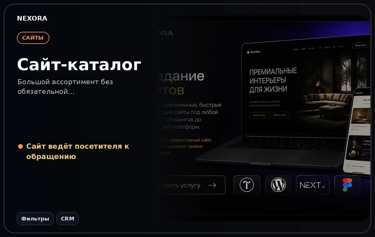 Product catalogue website — инструменты и сценарий услуги