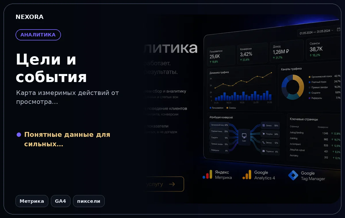Цели и события — инструменты и сценарий услуги