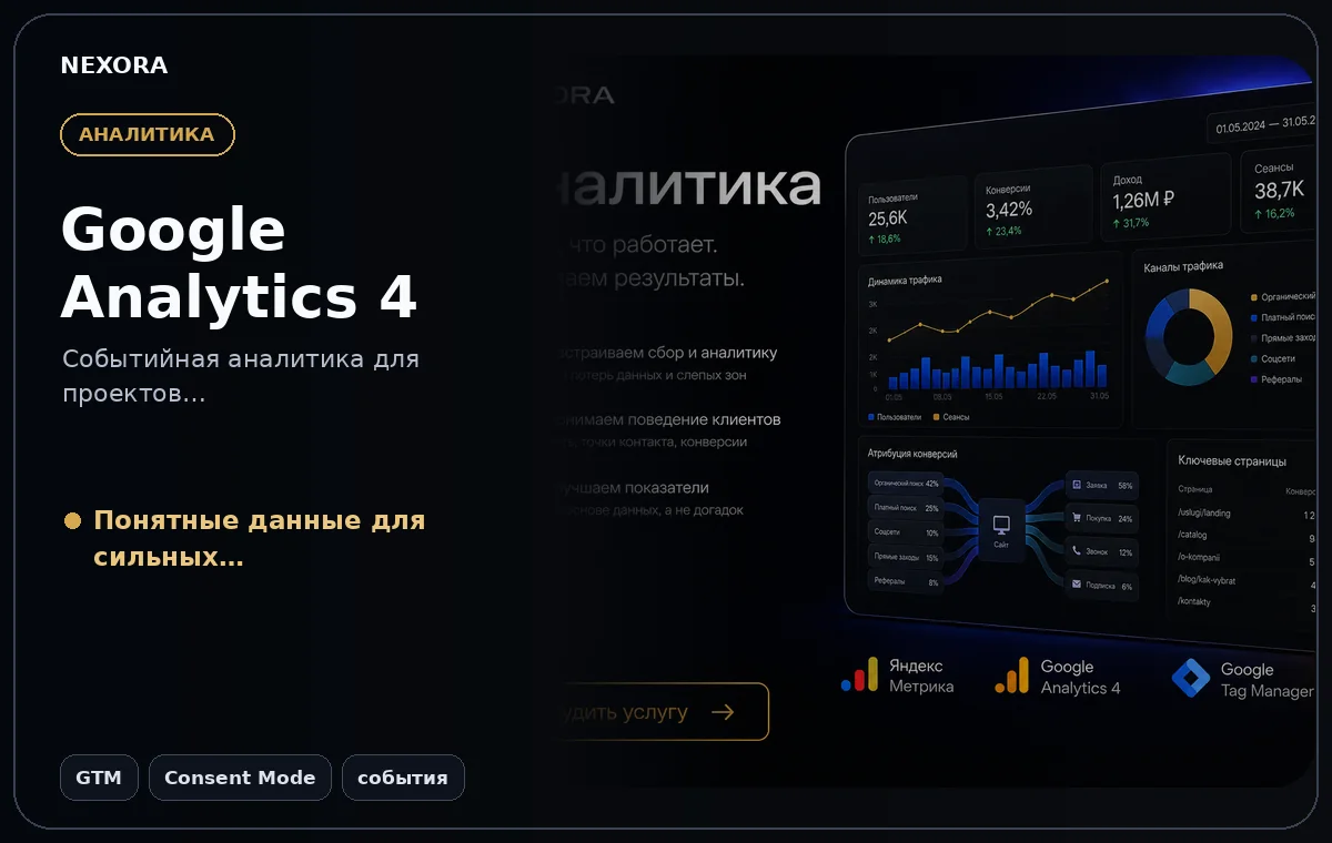 Google Analytics 4 setup — инструменты и сценарий услуги